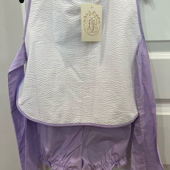 Charming Lavender and White Kids Bib Set - Picture 3 of 4